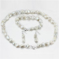 Keshi Pearl Set Freshwater 10-12mm 8&20 Inches Keshi Jewelry Pearl Set